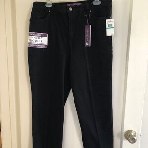 Black Petite Short Stretch Slimming Trousers